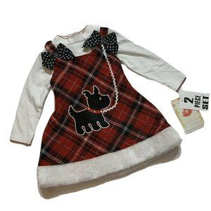 Sweetheart Rose Holiday Christmas Plaid Red Dress